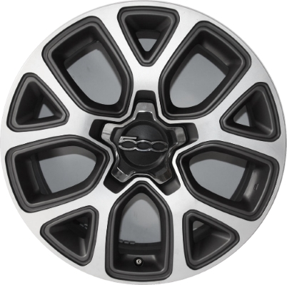 Fiat 500X 2016-2018 grey machined 17x7 aluminum wheels or rims. Hollander part number ALY61678, OEM part number 6AN67U3OAA.