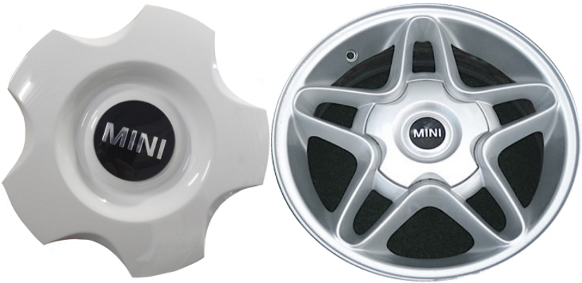 C71193W Mini Clubman, Cooper OEM White Center Cap #36136769756