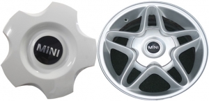 C71193W Mini Clubman, Cooper OEM White Center Cap #36136769756