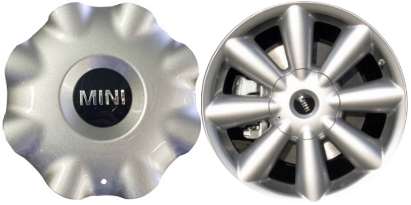 C71490S Mini Countryman, Paceman OEM Silver Center Cap #36109804231