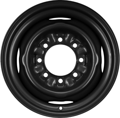 Ford E-150 2007-2014, E-250 1992-2014, E-350 SRW 1992-2025, E-450 SRW 2000-2003, F-250 1992-1997, F-350 SRW 1992-1997 powder coat black 16x7 steel wheels or rims. Hollander part number, OEM part number 8C2Z1015C, 8C2Z1015D, 8C2Z1015E, F8UZ1015BA, F3UZ1015A, F2UZ1015C.