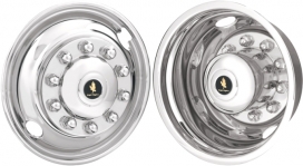 JD22102 Peterbilt 220, 300 Series 22.5 Inch Stainless Steel Hubcaps/Simulators Set