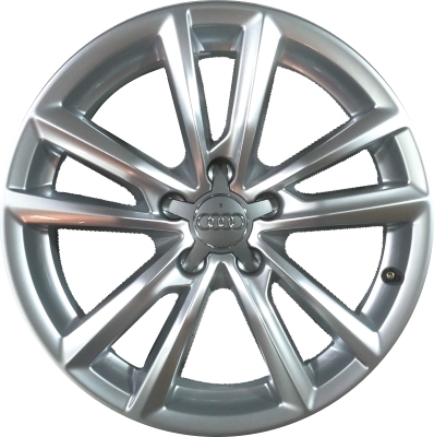 Audi A3 2015-2018 powder coat hyper silver 17x7.5 aluminum wheels or rims. Hollander part number ALY58948, OEM part number 8V0601025BF.