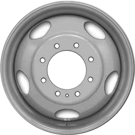 Ford E-550 DRW 2002-2003, F-450 1999-2004, F-550 1999-2004 powder coat silver 19.5x6 steel wheels or rims. Hollander part number STL3342, OEM part number 1C3Z1015DA, Accuride 29745, 29884, 29584, 29839.