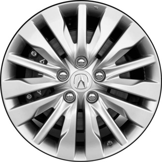 Acura RL 2011-2012 powder coat silver 18x8 aluminum wheels or rims. Hollander part number ALY71799, OEM part number 42800SJAA00, 42700SJAA00.