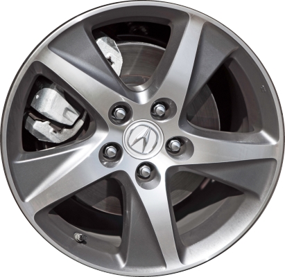 Acura TSX 2012-2014 charcoal machined 17x7.5 aluminum wheels or rims. Hollander part number ALY71781A30.LC17, OEM part number 42700TL2A70.