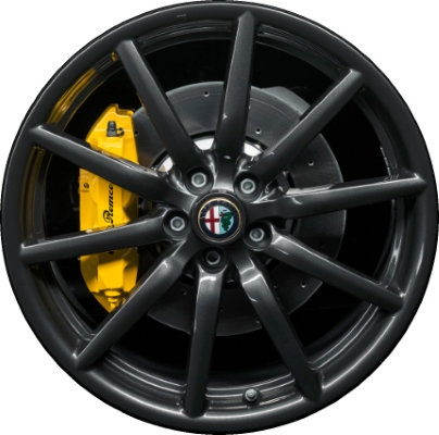 Alfa Romeo 4C 2015-2019 powder coat charcoal 18x7 aluminum wheels or rims. Hollander part number ALY58155U30, OEM part number 68267943AA.