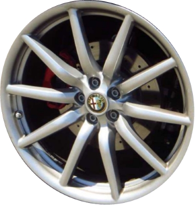 Alfa Romeo 4C 2015-2019 powder coat silver 18x7 aluminum wheels or rims. Hollander part number ALY58155U20, OEM part number 68267942AA.