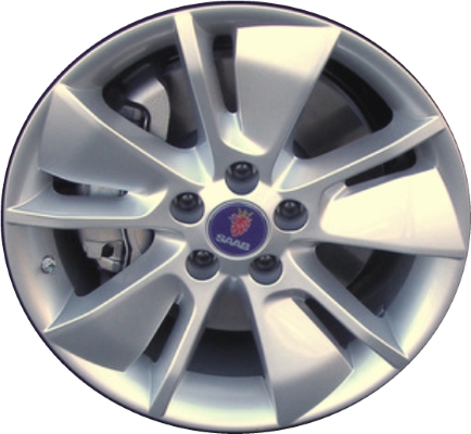 SAAB 3-Sep 2009-2012 powder coat silver 17x7.5 aluminum wheels or rims. Hollander part number ALY68259, OEM part number 12780223.