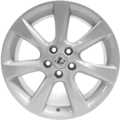 Lexus RX350 2010-2012, RX450H 2010-2012 powder coat silver 19x7.5 aluminum wheels or rims. Hollander part number 74252U20, OEM part number Not Yet Known.