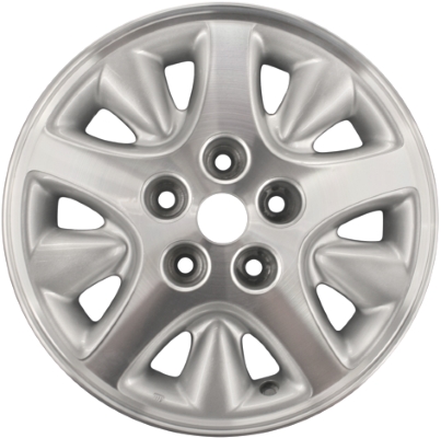 Dodge Caravan 1996-2000, Grand Caravan 1996-2000, Plymouth Voyager 1996-2000 silver or charcoal machined 15x6.5 aluminum wheels or rims. Hollander part number 2071U, OEM part number Not Yet Known.