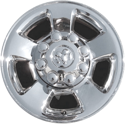 Dodge Ram 1500 2006-2008, Ram 2500 2003-2010, Ram 3500 SRW 2003-2010 chrome clad 17x8 aluminum wheels or rims. Hollander part number 2187C, OEM part number Not Yet Known.