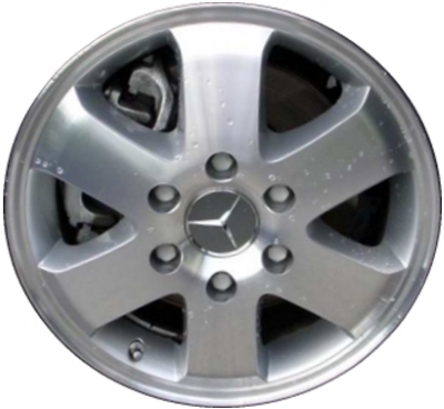 Dodge Sprinter 2500 2007-2011, Freightliner Sprinter 2500 2007-2019, Mercedes-Benz Sprinter 2500 2011-2019 silver machined 16x6.5 aluminum wheels or rims. Hollander part number 2353U10, OEM part number B66560389.