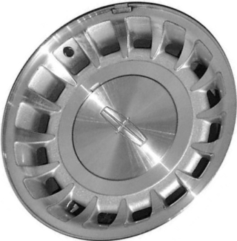 Lincoln Town Car 1998-2002 silver machined 16x7 aluminum wheels or rims. Hollander part number ALY3271, OEM part number 1W1Z1007DA, F8VZ1007CA.