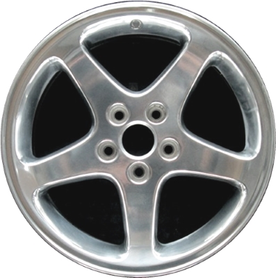 Ford Mustang 1998-2001 polished 17x8 aluminum wheels or rims. Hollander part number ALY3306U80, OEM part number YR3Z1007EA.