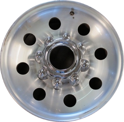 Ford Excursion 2000-2005, F-250 1999-2004, F-350 SRW 1999-2004 silver machined 16x7 aluminum wheels or rims. Hollander part number 3338U10, OEM part number F81Z1007LA, F81Z1007LB.