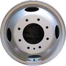 Ford F-450 1999-2004, F-550 1999-2004 powder coat silver 19.5x6 steel wheels or rims. Hollander part number STL3341, OEM part number F81Z1015FA.