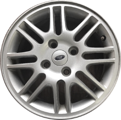 Ford Focus 2000-2011 powder coat silver or grey machined 15x6 aluminum wheels or rims. Hollander part number ALY3367UHH, OEM part number AS4Z1007C, AS4Z1007D.