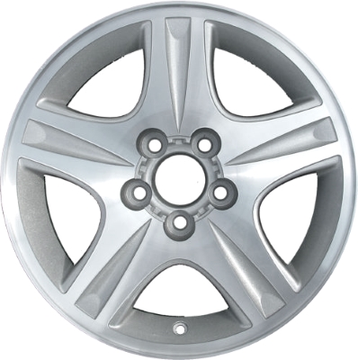 Ford Taurus 2000-2002 silver machined 16x6 aluminum wheels or rims. Hollander part number ALY3385, OEM part number YF1Z1007BA.