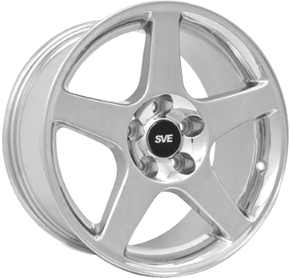 Ford Mustang 2003-2004 chrome 17x9 aluminum wheels or rims. Hollander part number ALY3476U85, OEM part number 3R3Z1007EA.