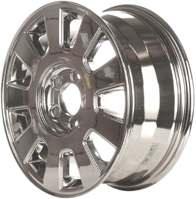 Mercury Grand Marquis 2003-2005 chrome 16x7 aluminum wheels or rims. Hollander part number ALY3496U85, OEM part number 5W3Z-1007-AA.