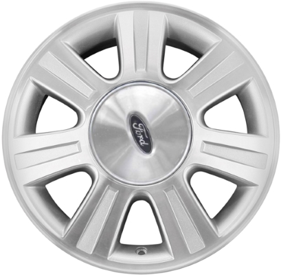Ford Taurus 2003-2007 silver machined 16x6 aluminum wheels or rims. Hollander part number ALY3506, OEM part number 4F1Z1007BA.