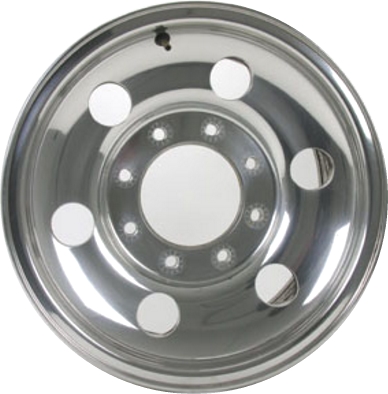 Ford Excursion 2004-2005, F-250 2004, F-350 SRW 2004 polished 16x7 aluminum wheels or rims. Hollander part number 3574, OEM part number 4C3Z1007JA.