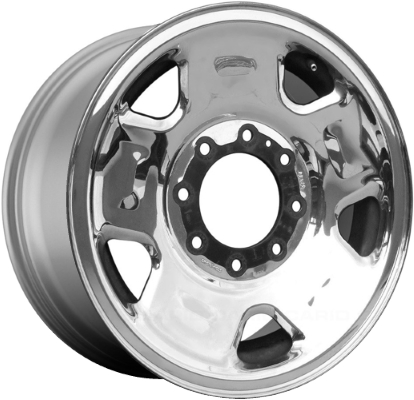 Ford F-250 2005-2010, F-350 SRW 2005-2010 chrome clad 17x7.5 steel wheels or rims. Hollander part number STL3620, OEM part number 5C3Z1015MA, 8C3Z1015E.