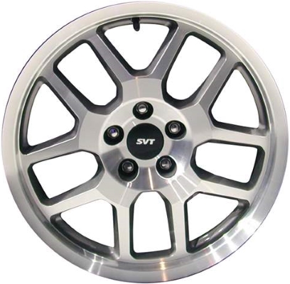 Ford Mustang 2007-2009 grey machined 18x9.5 aluminum wheels or rims. Hollander part number ALY3668, OEM part number 7R3Z1007A.