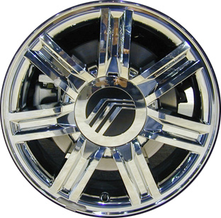 Ford Taurus 2008-2009, Mercury Sable 2008-2009 chrome clad 18x7.5 aluminum wheels or rims. Hollander part number 3699, OEM part number 8T5Z1007B.
