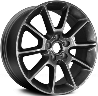 Ford Mustang 2010-2012 powder coat dark grey 18x8 aluminum wheels or rims. Hollander part number ALY3810U30, OEM part number BR3Z1007F.