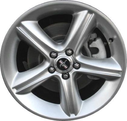 Ford Mustang 2010-2012 powder coat silver 19x8.5 aluminum wheels or rims. Hollander part number ALY3812U77HH, OEM part number AR3Z1007J.