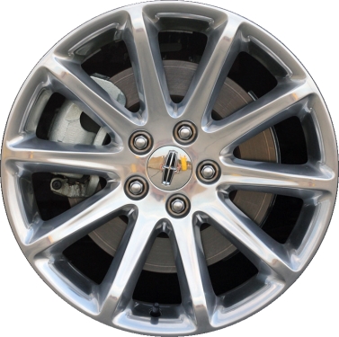 Lincoln MKX 2011-2015 polished 18x8 aluminum wheels or rims. Hollander part number ALY3852, OEM part number BA1Z1007C.