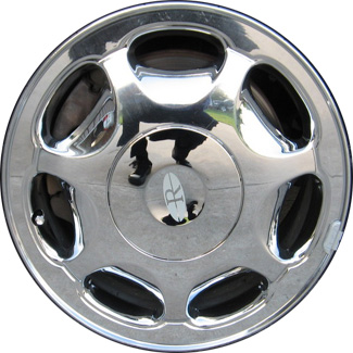 Buick LeSabre 2002, Park Avenue 1997-2000, Riviera 1995-1999 chrome 16x6.5 aluminum wheels or rims. Hollander part number 4020, OEM part number 9593143, 9592594.