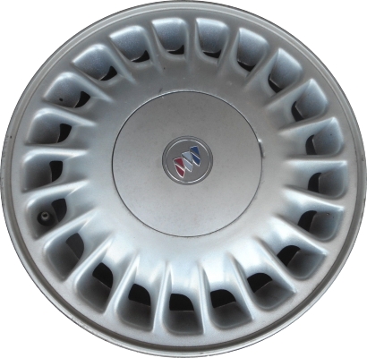 Buick LeSabre 1997-2001 powder coat silver 15x6 aluminum wheels or rims. Hollander part number ALY4026, OEM part number 9592345.