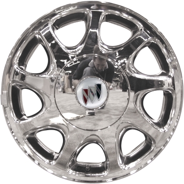 Buick Regal 1997-2004 chrome 16x6.5 aluminum wheels or rims. Hollander part number ALY4031, OEM part number 9592587.