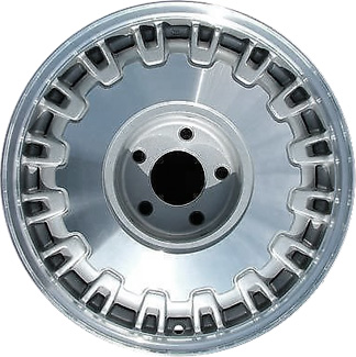 Cadillac Concours 1997-1999, DeVille 1997-1999, Seville 1992-1994 silver machined 16x7 aluminum wheels or rims. Hollander part number 4507U, OEM part number.