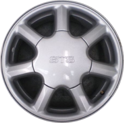 Cadillac Eldorado 2000-2002, Seville 1996-1997 powder coat silver 16x7 aluminum wheels or rims. Hollander part number 4527, OEM part number 9593094.