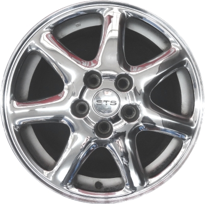 Cadillac Seville 1998-2004 chrome 16x7 aluminum wheels or rims. Hollander part number ALY4539, OEM part number 9592896.