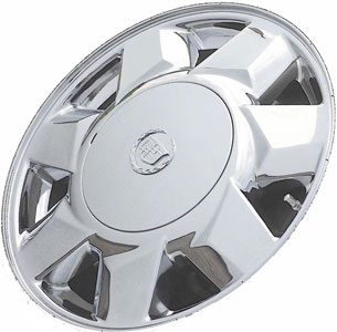 Cadillac Deville Hearse 2000-2005, Deville Limousine 2000-2005 chrome 17x8 aluminum wheels or rims. Hollander part number 4557, OEM part number 9593486.