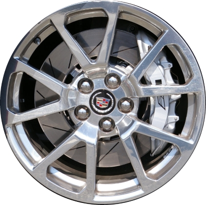 Cadillac CTS-V 2009-2015 polished 19x9 aluminum wheels or rims. Hollander part number ALY4648, OEM part number 20951881.