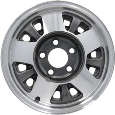 Chevrolet 10 Van 1994-1995, 1500 Pickup 1992-1999, 20 Van 1994-1995, Express 1500 1996-2002, Suburban 1500 1992-1999, Tahoe 1995-1999 charcoal machined 15x7 aluminum wheels or rims. Hollander part number, OEM part number 9591783.