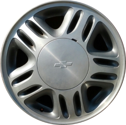 Chevrolet Venture 1997-2005 grey machined 15x6 aluminum wheels or rims. Hollander part number ALY5057, OEM part number 9592264.