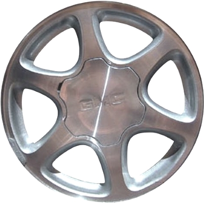 GMC Sierra 1500 2001-2007, Yukon 1500 2001-2006 silver machined 17x7.5 aluminum wheels or rims. Hollander part number 5126, OEM part number 9594220.