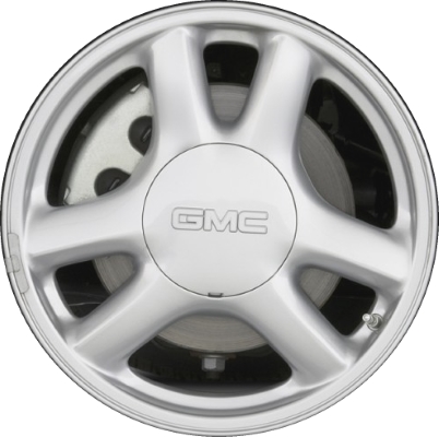 GMC Envoy 2002-2009 powder coat silver 17x7 aluminum wheels or rims. Hollander part number ALY5136, OEM part number 9593391.