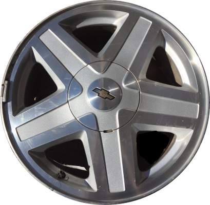 Chevrolet Trailblazer 2002-2003, Ascender 2003 powder coat silver or machined 17x7 aluminum wheels or rims. Hollander part number 5142U, OEM part number 9593382, 8095948170.