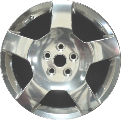 Chevrolet Cobalt 2005-2010 polished 18x7 aluminum wheels or rims. Hollander part number ALY5216U80, OEM part number 9597448, 19153406.