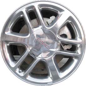 GMC Envoy 2006-2009 polished 18x8 aluminum wheels or rims. Hollander part number ALY5252, OEM part number 9595872.