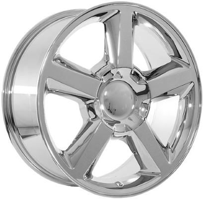 Chevrolet Avalanche 1500 2003-2013, Silverado 1500 1999-2013, Suburban 1500 2001-2014, Tahoe 2001-2014 chrome 20x8.5 aluminum wheels or rims. Hollander part number 5308U85, OEM part number 9597685.