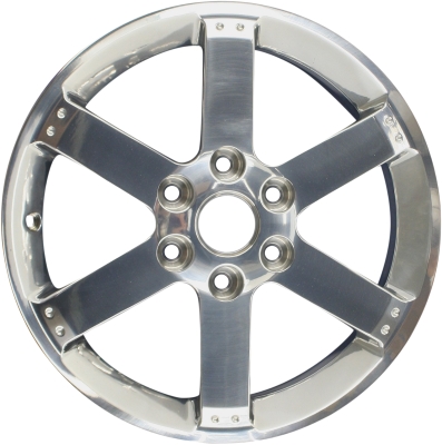 Buick Rainier 2004-2007, Trailblazer 2004-2008, Envoy 2004-2009 polished 17x7 aluminum wheels or rims. Hollander part number 5312, OEM part number 17800153.